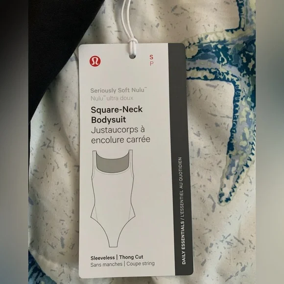lululemon athletica Black Nulu square neck bodysuit size small NWT - Picture 6 of 9